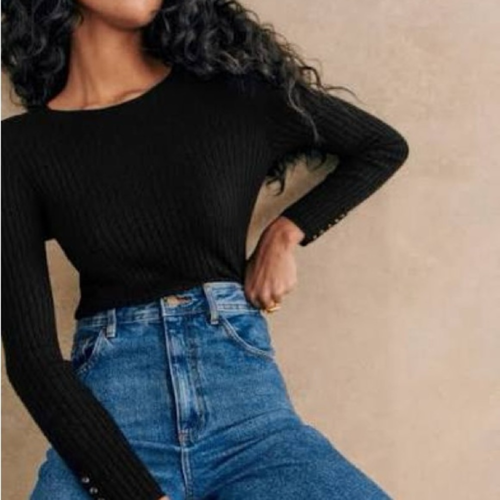 Sézane Black Dita sweater
